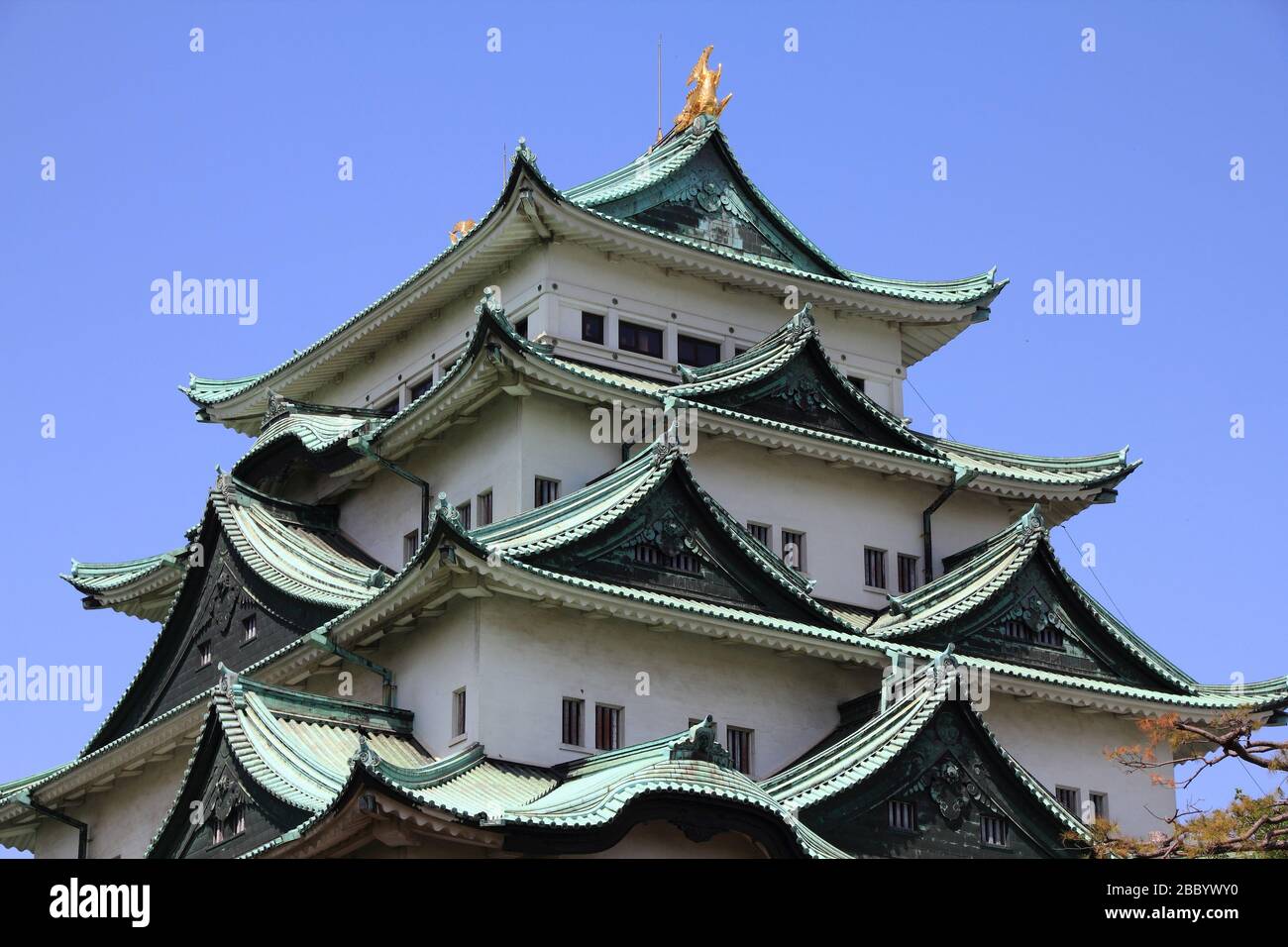 Castello Di Nagoya, Giappone. La vecchia struttura del punto di riferimento è elencata come sito storico speciale. Foto Stock