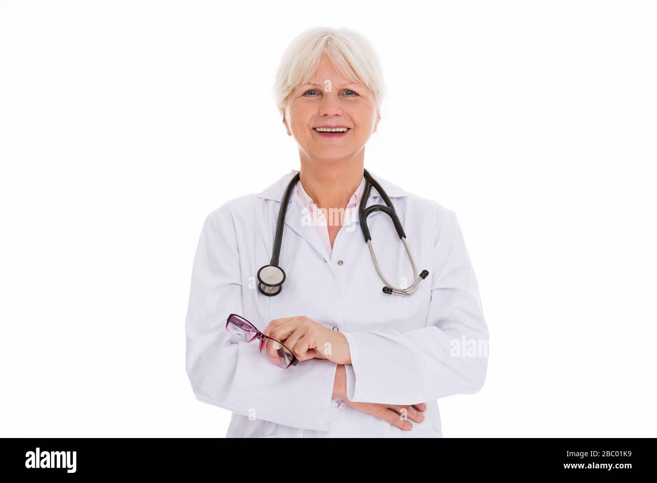 Ritratto di donna sorridente medico Foto Stock