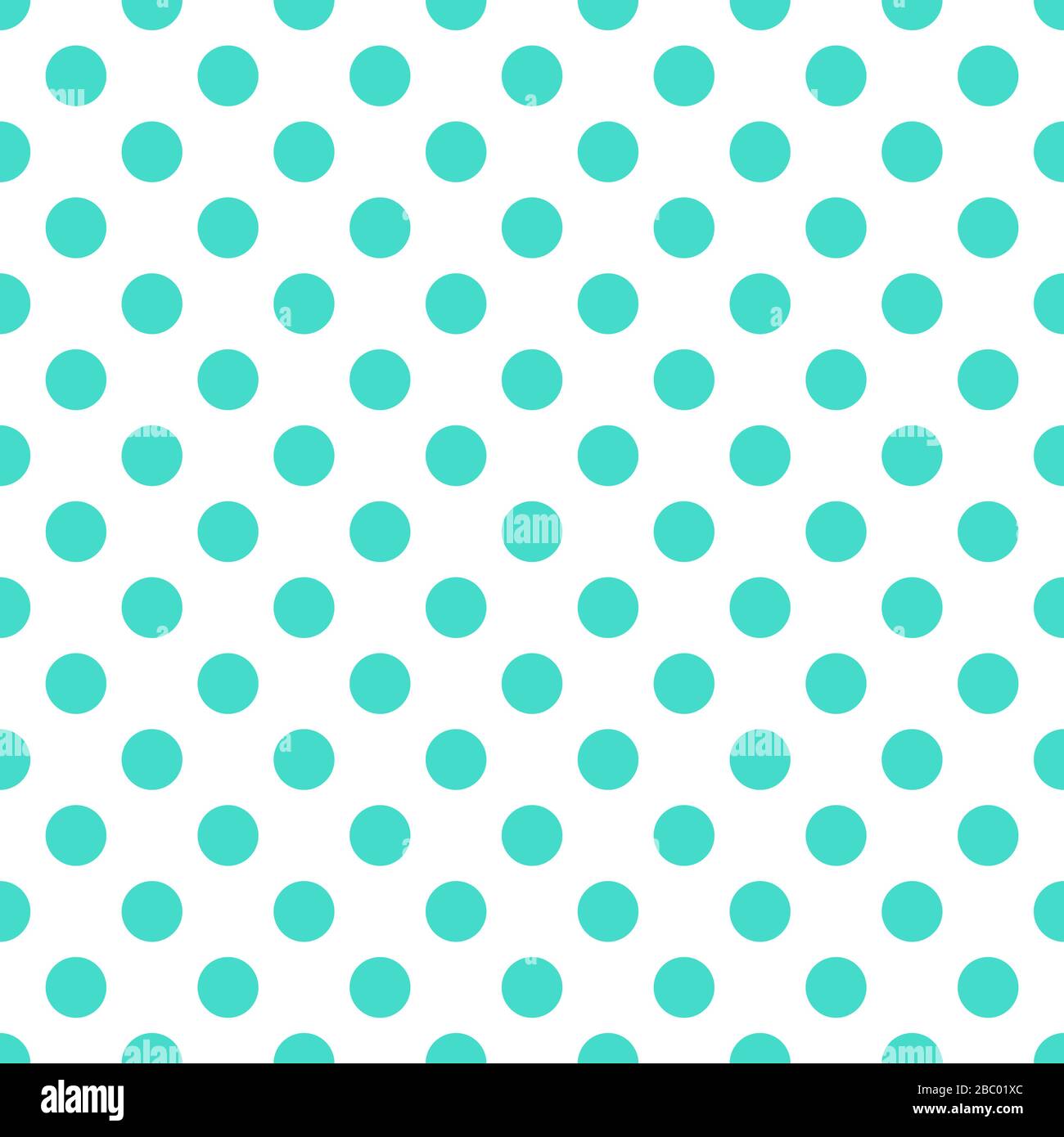 Vettore di pattern punti Polka. Turchese su bianco. Illustrazione Vettoriale
