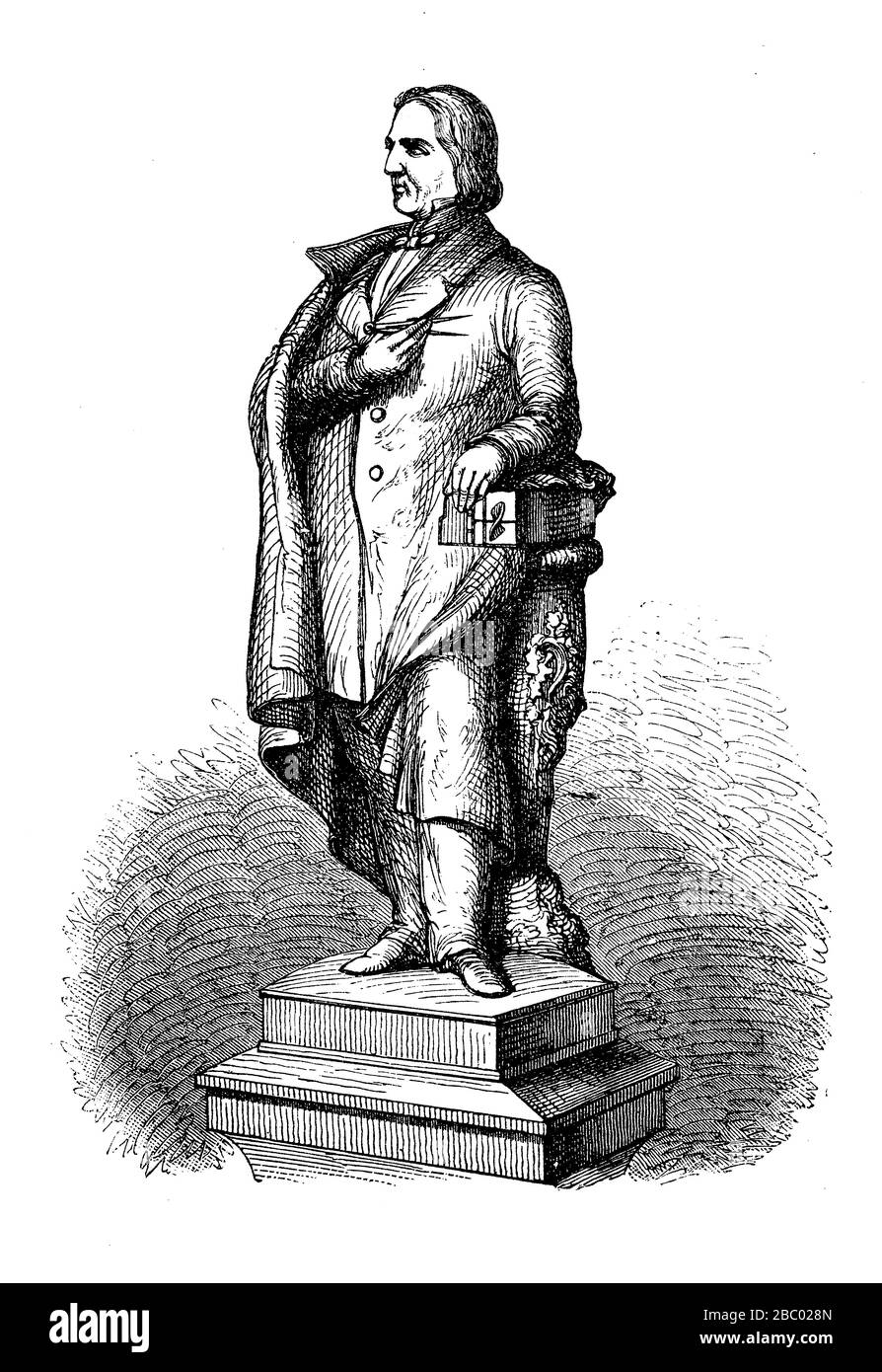 Josef Ressel monumento a Karlplatz a Vienna, Ressel è stato l'inventore accreditato della nave elica Foto Stock