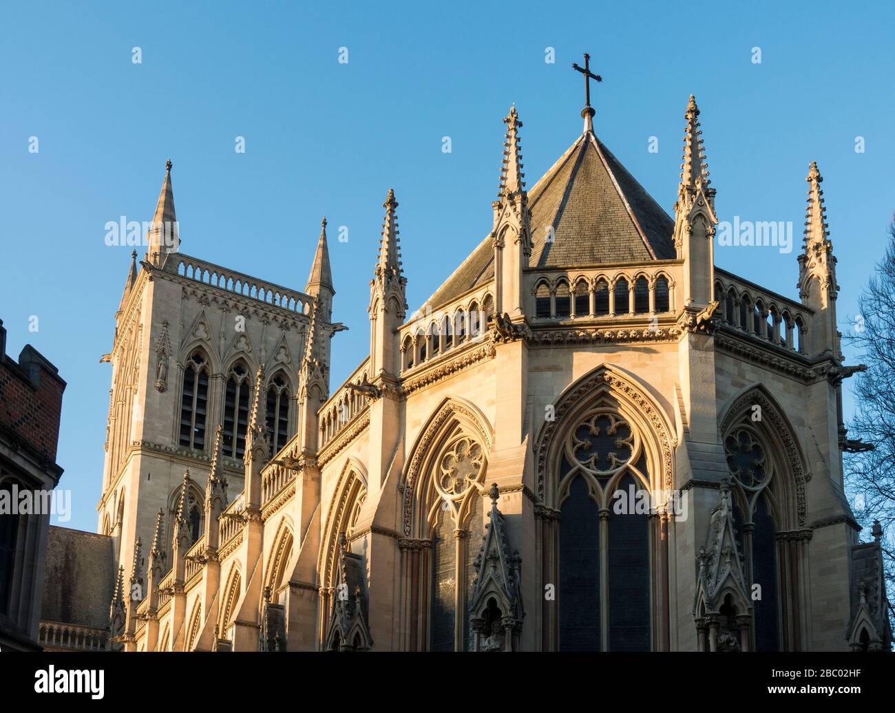 St Johns college cappella in basso tardo pomeriggio sole Cambridge 2019 Foto Stock