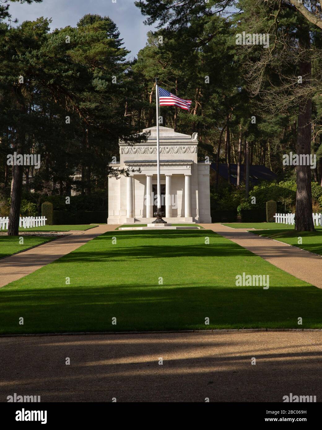 Il cimitero degli Stati Uniti e memoriale a Brookwood nel Surrey Foto Stock