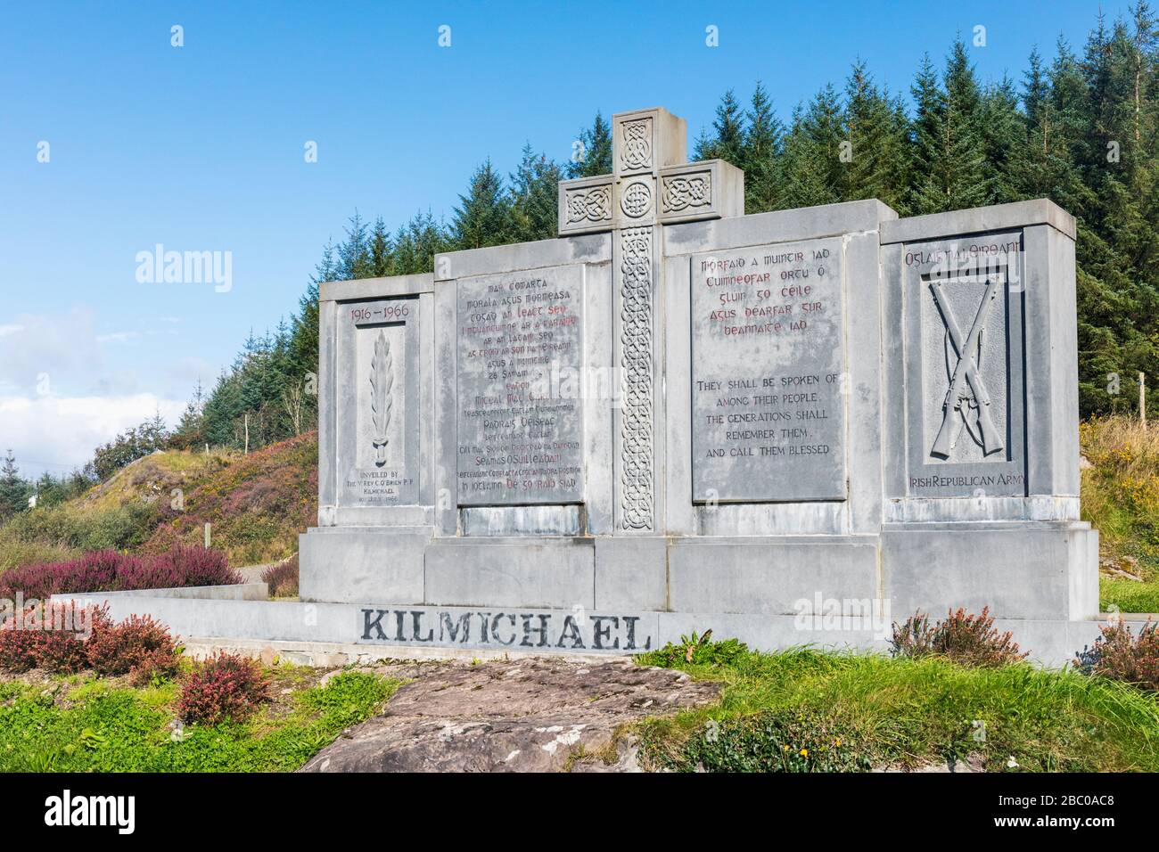 Memorial presso il sito del Kilmichael Ambush, County Cork, Irlanda, dove, durante la Guerra d'Indendenza irlandese, il 28 novembre 1920, 36 Irish Republish Foto Stock