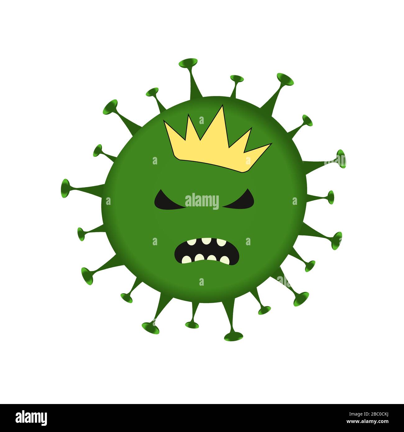 Coronavirus Bacteria Cell Icon, 2019-Nnovel Coronavirus Bacteria. Nessuna Infezione E Stop Coronavirus Concepts. Pericoloso Coronavirus Cell In Cina Illustrazione Vettoriale