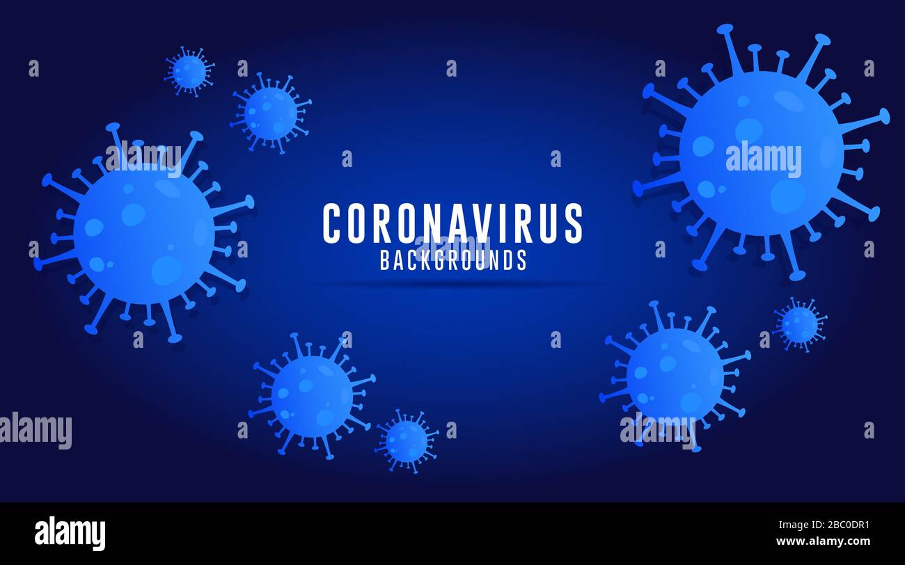 Coronavirus sfondo, Covid-19 sfondo, Coronavirus sfondo con Blue Gradient Illustrazione Vettoriale