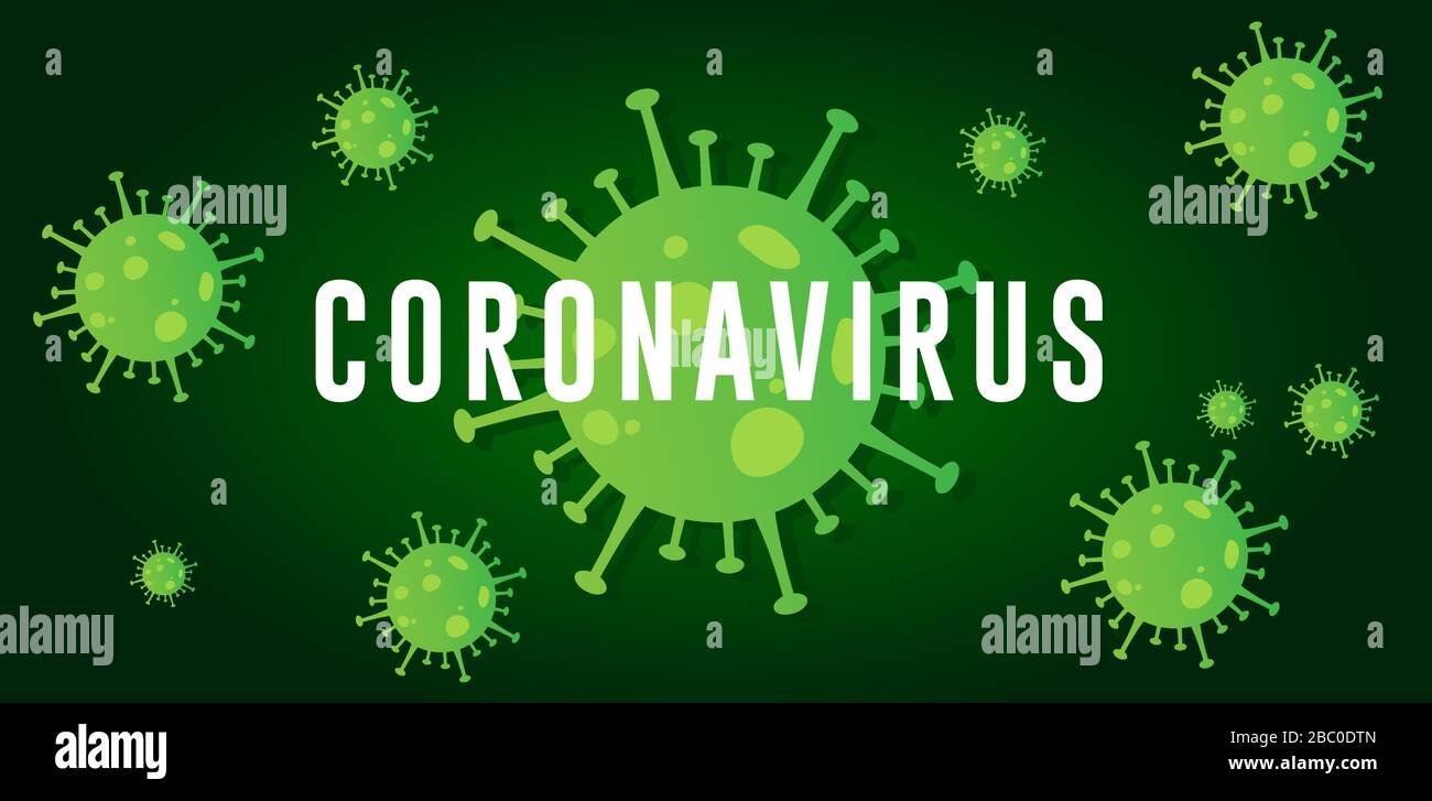 Coronavirus sfondo, Covid-19 sfondo, Coronavirus sfondo con Green Gradient Illustrazione Vettoriale