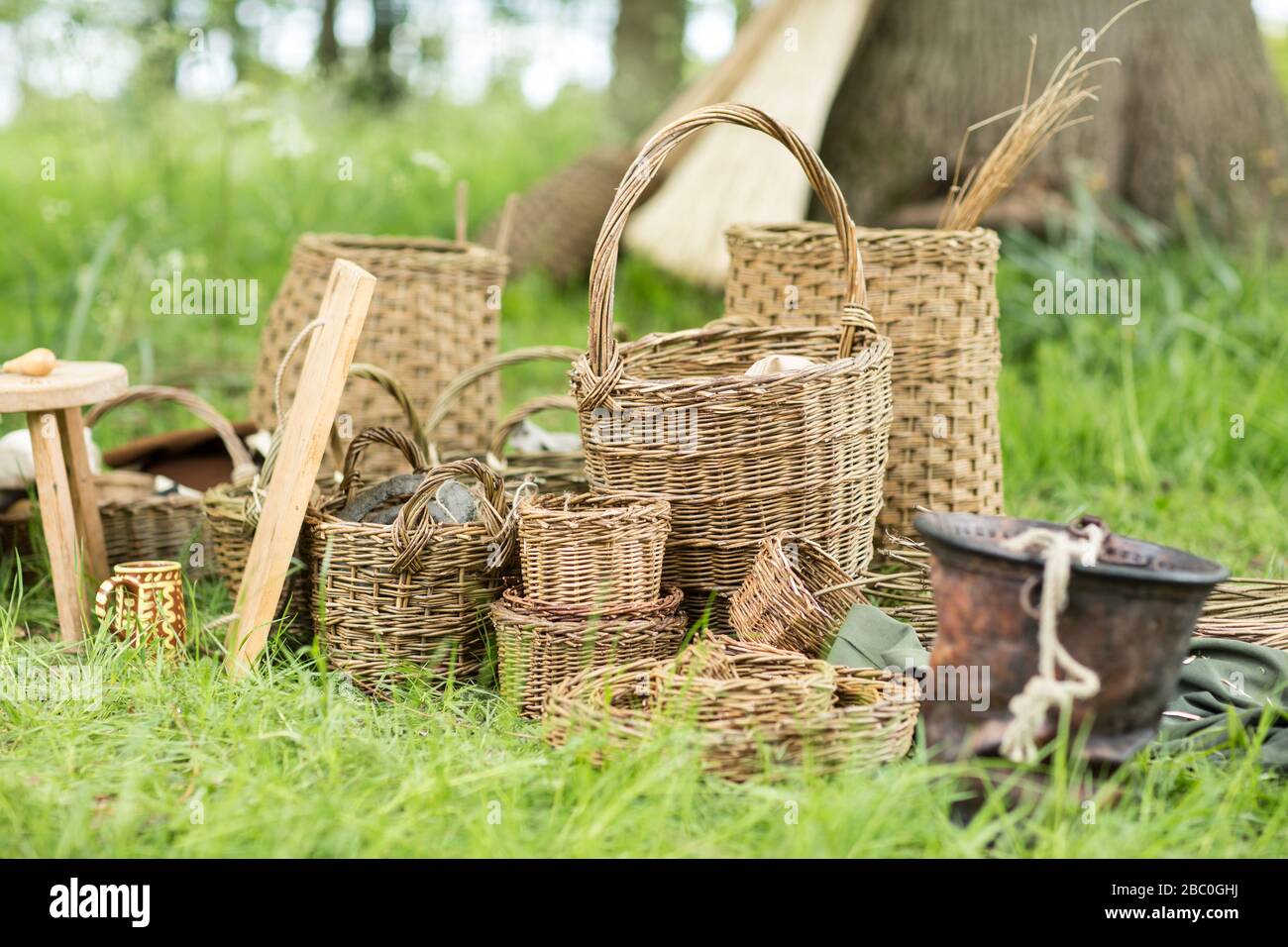 Cesti di Willow Foto Stock
