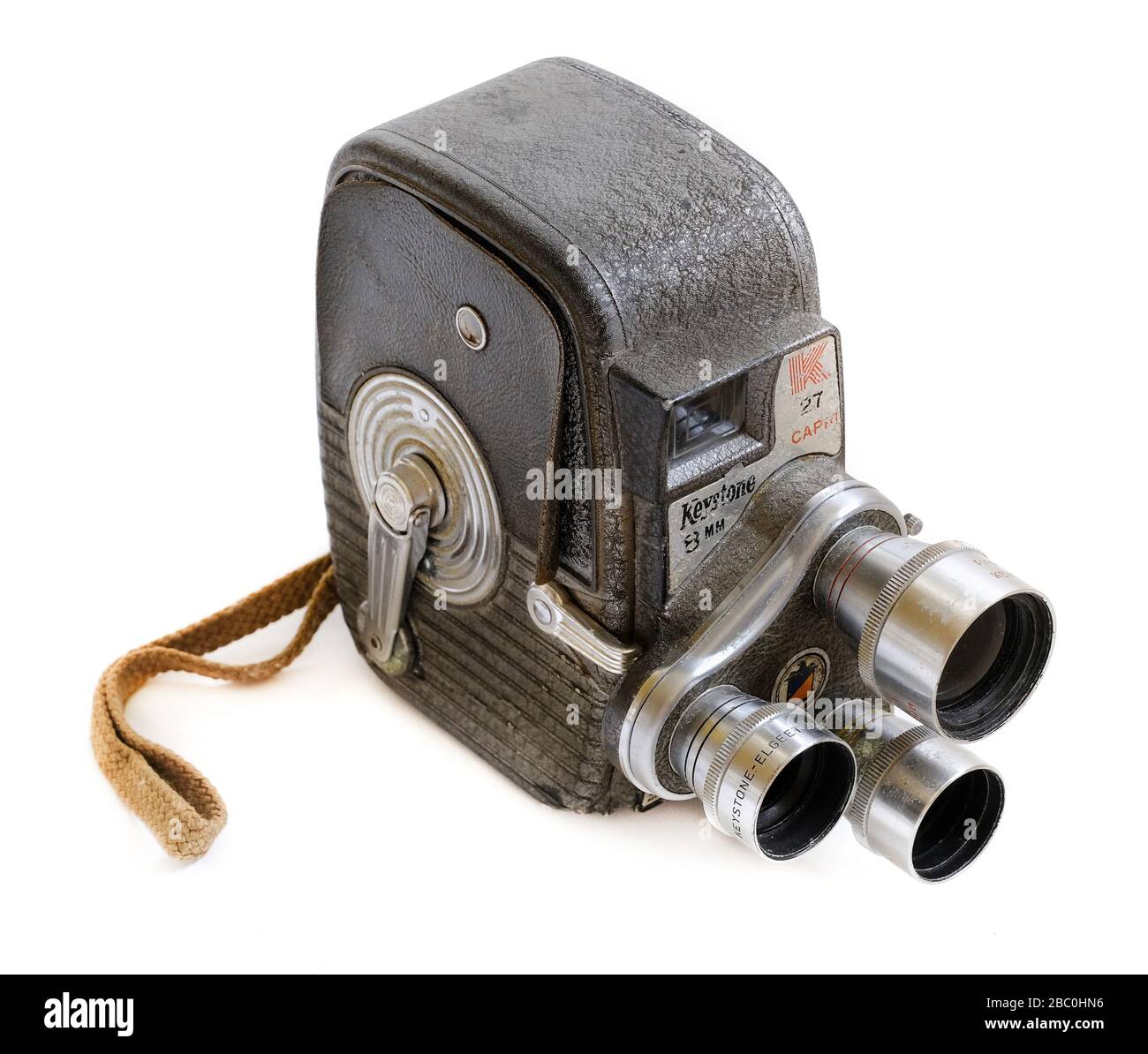 Macchina fotografica Keystone K27 Capri 8mm con torretta a triplo obiettivo dal 1957, una delle più popolari telecamere cine della 1950s, realizzata da Keystone a Boston Foto Stock
