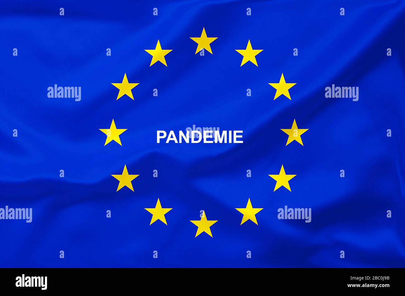 Brexit, Eurofaggge, Flagge, EU-Fahne, Eurostars, Pandemie, Infektion, Coronavirus, Foto Stock