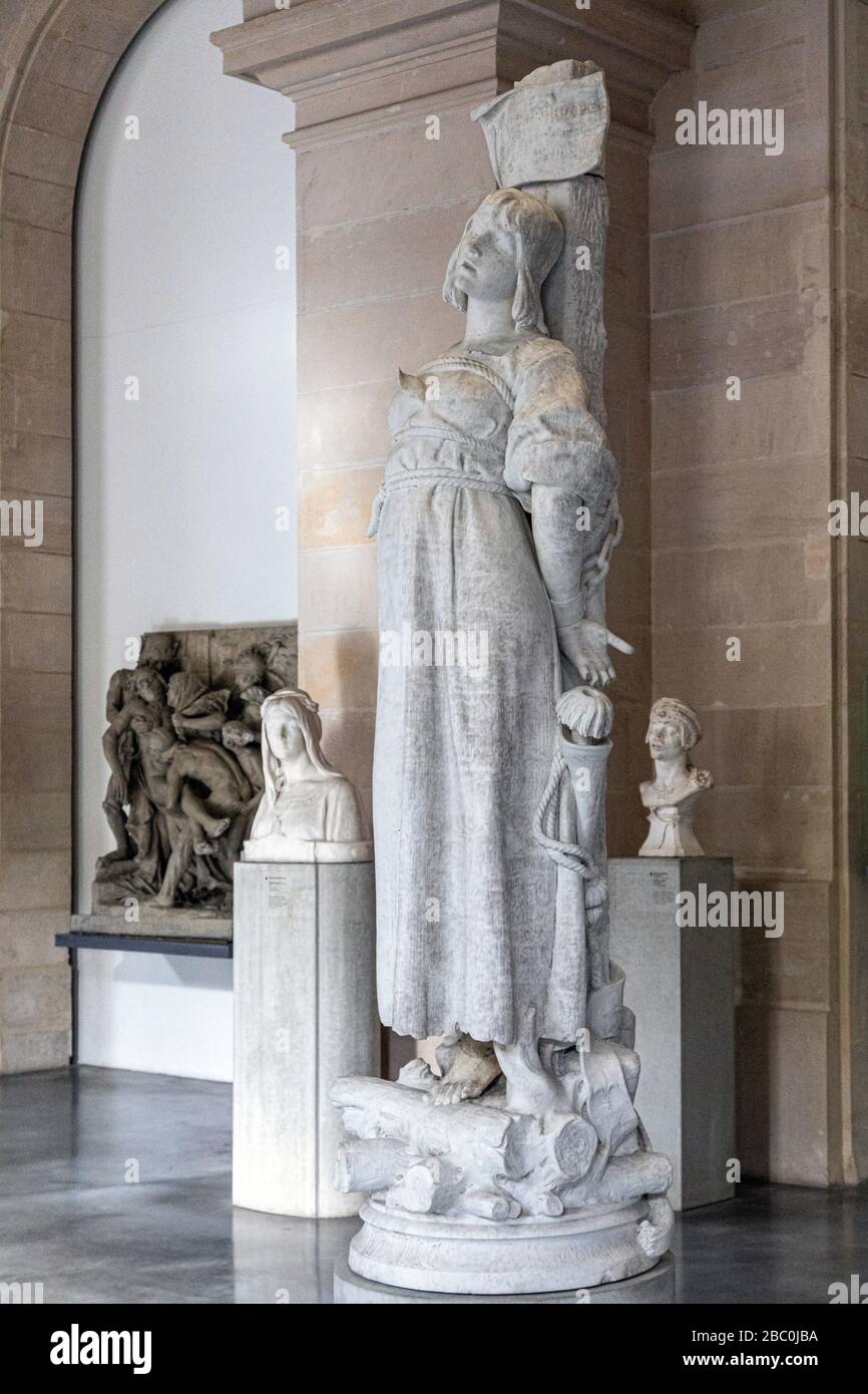 JOAN OF ARC DI ALPHONSE AMEDEE CORDONNIER DAL 1848, HALL OF 19TH SECOLO SCULTURE, FINE ARTS PALACE, LILLE, NORD, FRANCIA Foto Stock