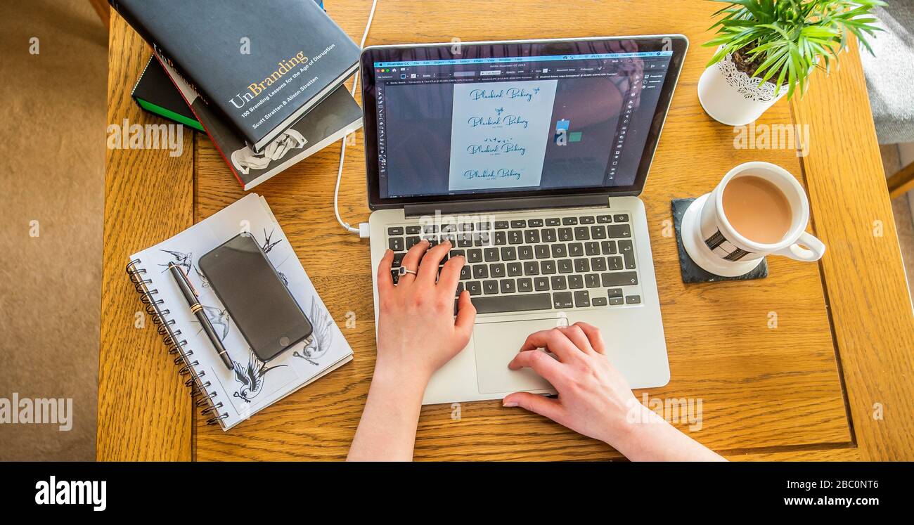 Lavorando da casa Pics Alan Peebles Foto Stock