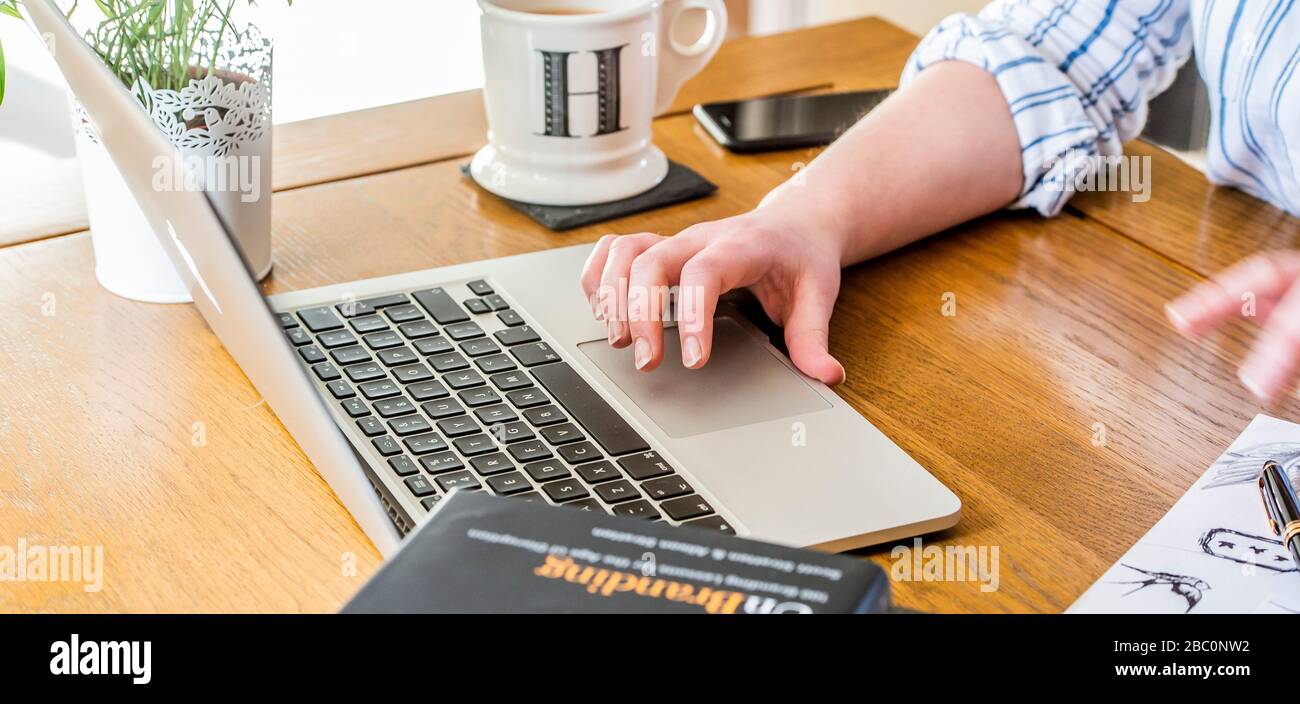 Lavorando da casa Pics Alan Peebles Foto Stock