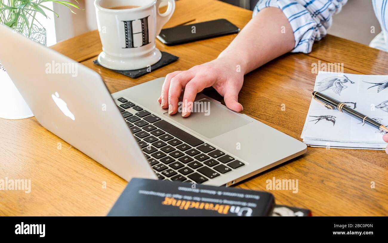 Lavorando da casa Pics Alan Peebles Foto Stock