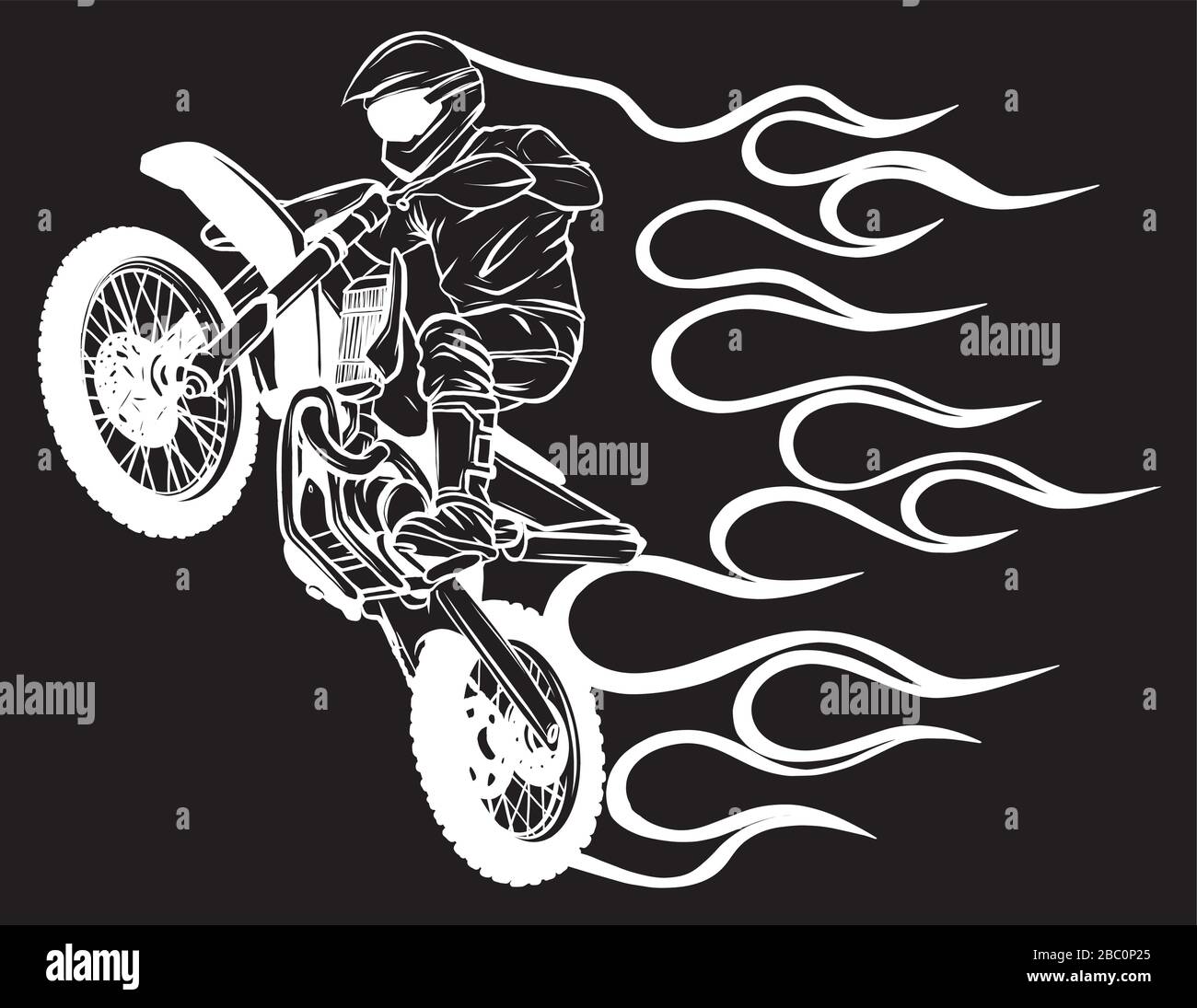 Vettore Motocross Rider Silhouette su sfondo nero Immagine e Vettoriale -  Alamy