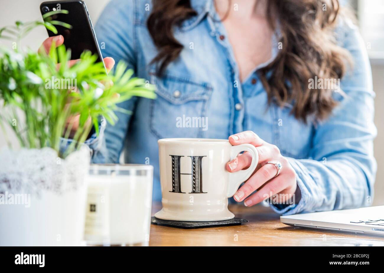 Lavorando da casa Pics Alan Peebles Foto Stock