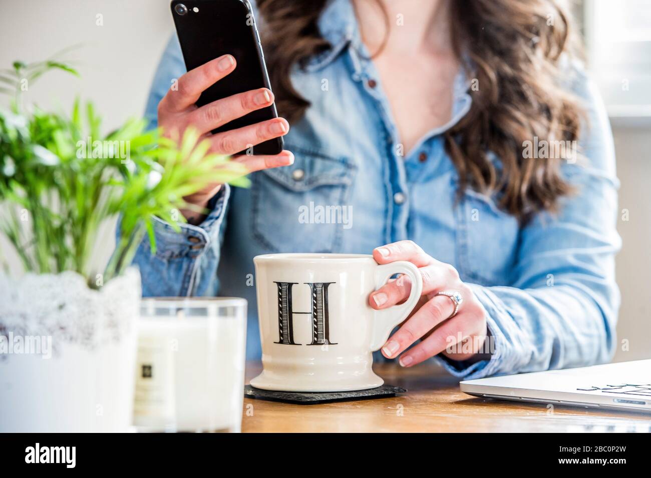 Lavorando da casa Pics Alan Peebles Foto Stock