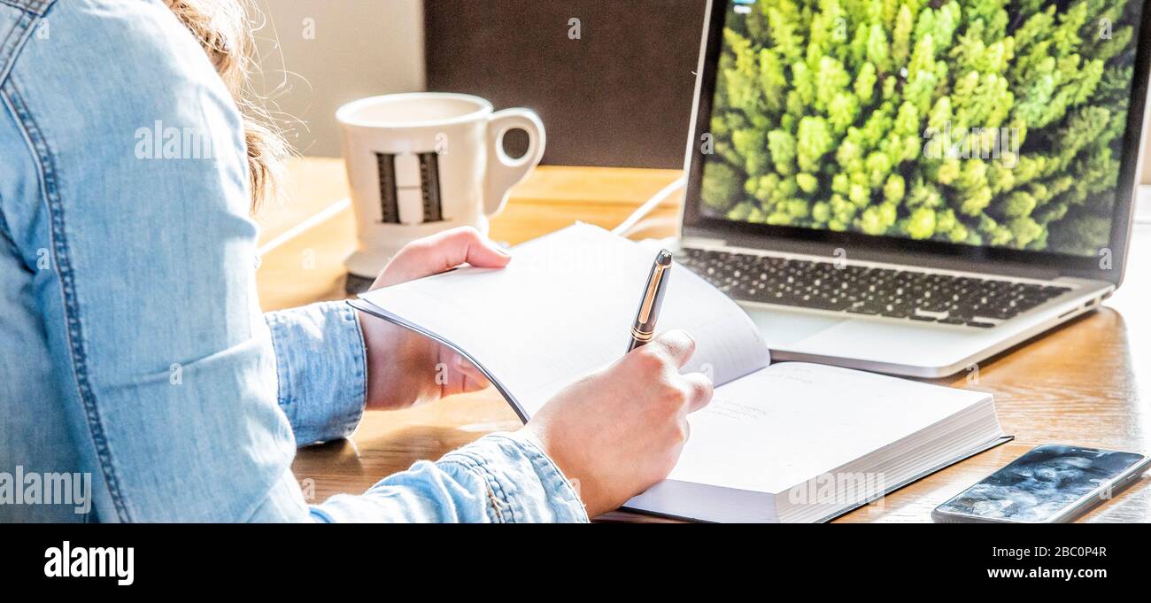 Lavorando da casa Pics Alan Peebles Foto Stock