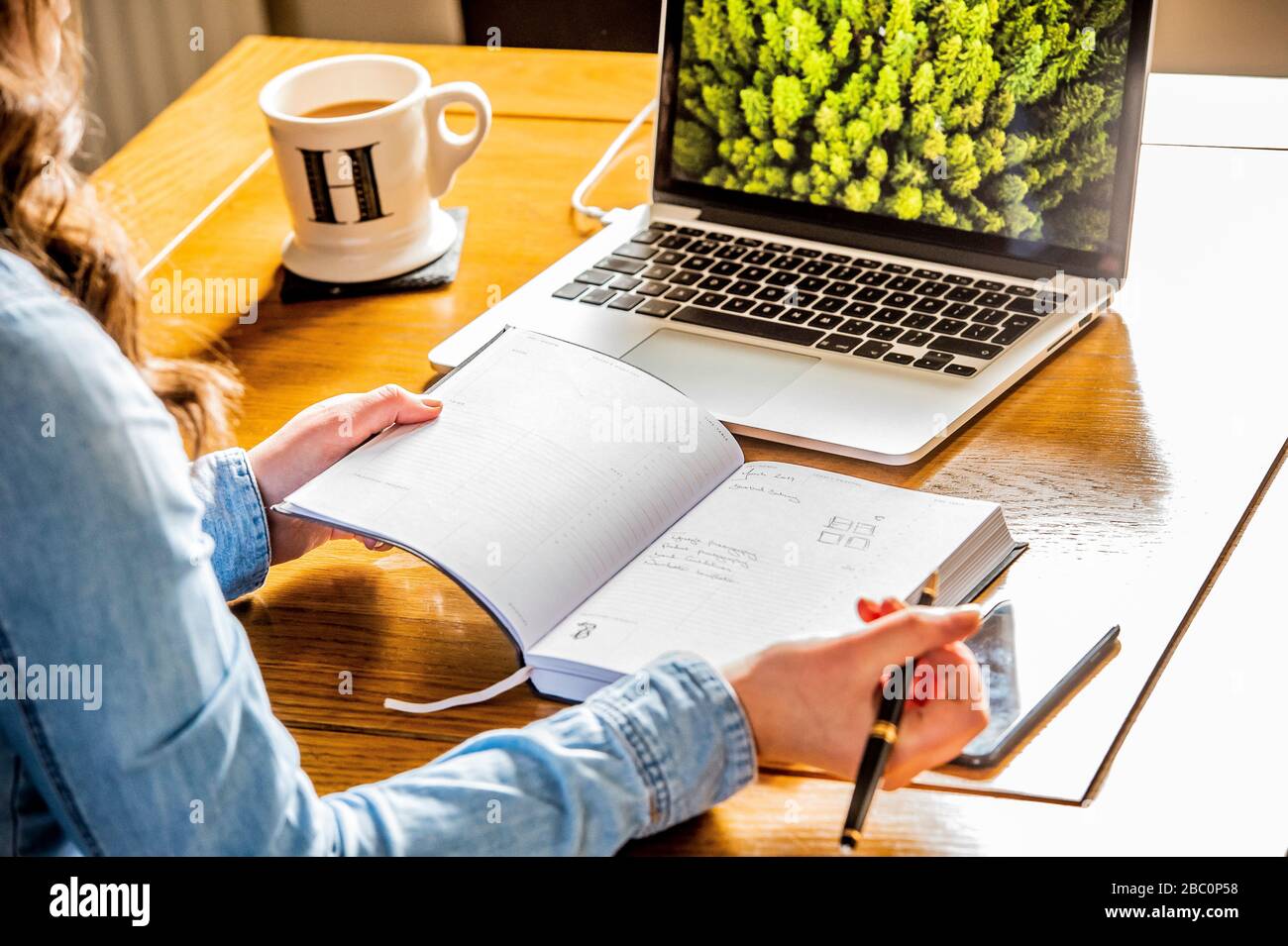 Lavorando da casa Pics Alan Peebles Foto Stock