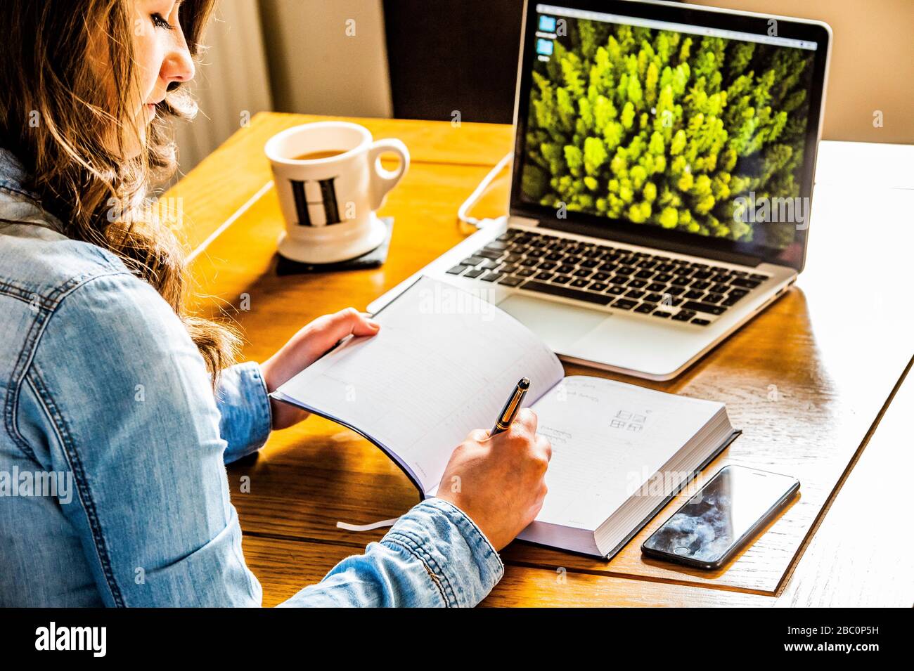 Lavorando da casa Pics Alan Peebles Foto Stock