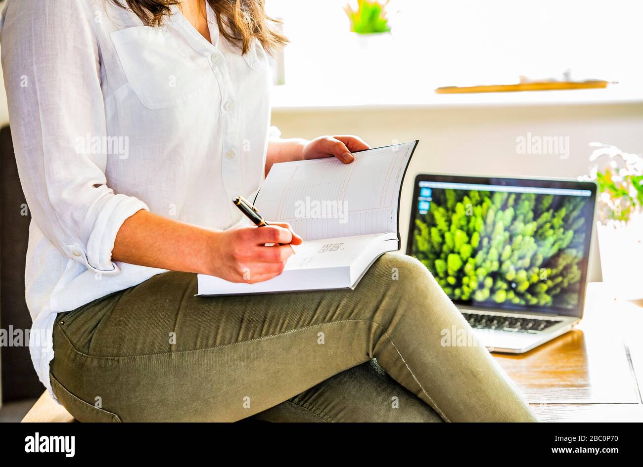 Lavorando da casa Pics Alan Peebles Foto Stock