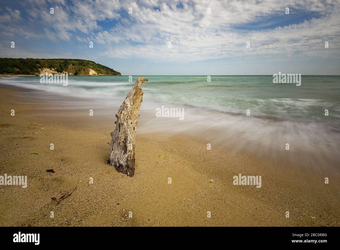 Spiaggia di Karadere in estate, vicino Varna, Bulgaria Foto Stock