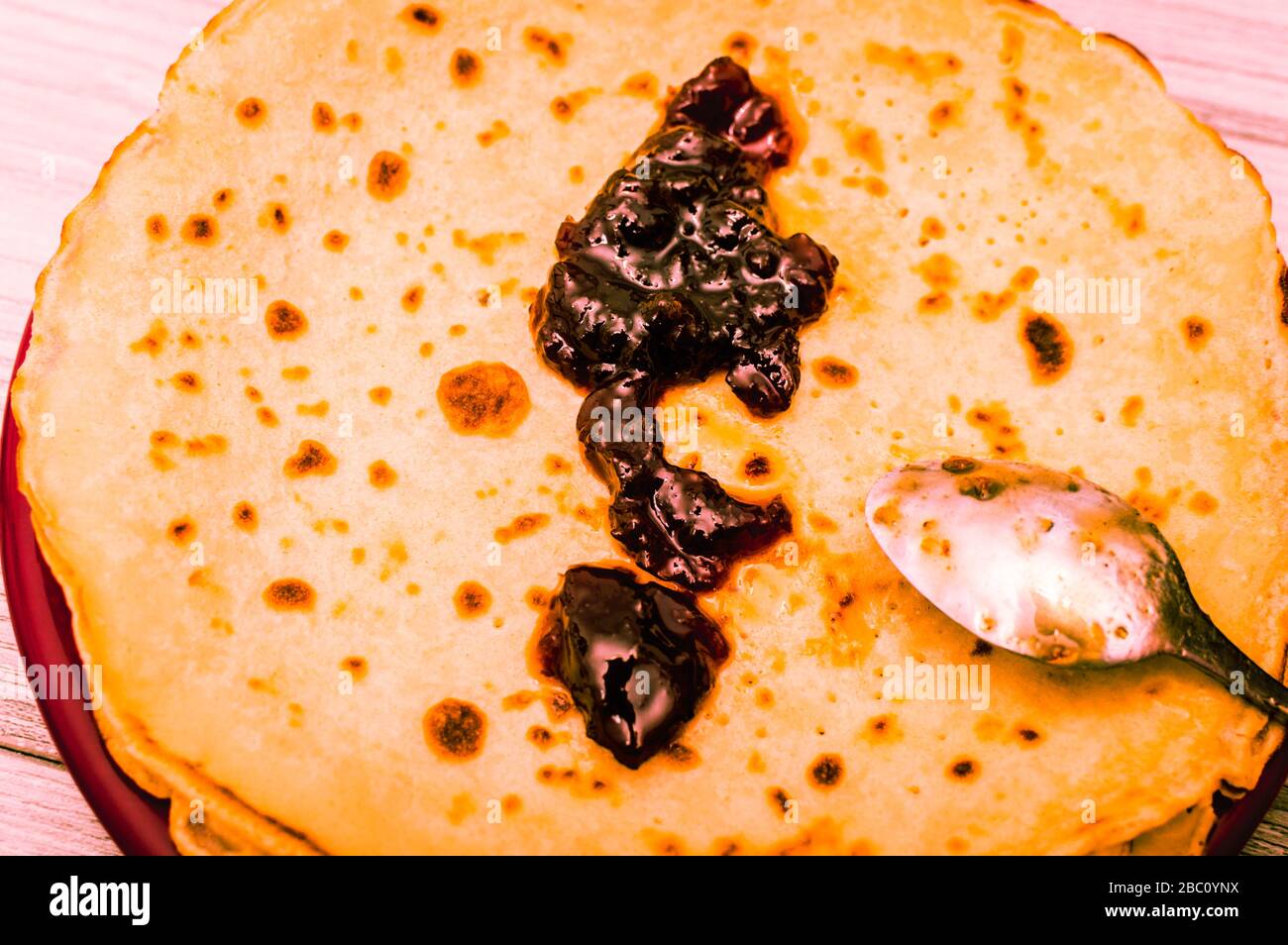 Alcune belle frittelle fatte in casa Foto Stock