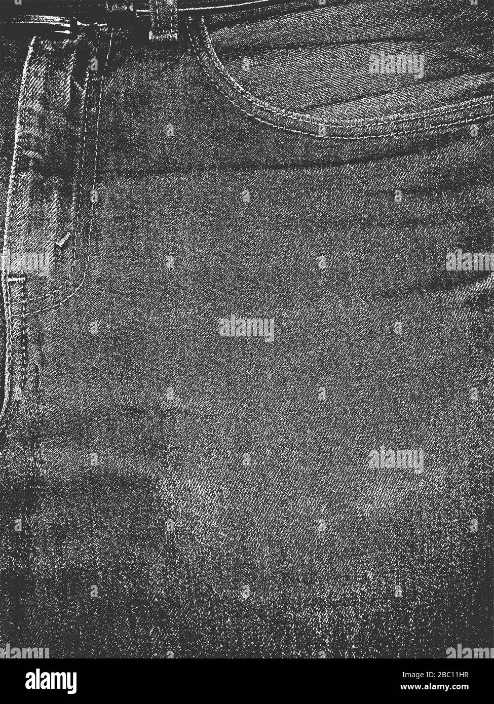 Distress grunge texture vettoriali di tessuto. Sfondo bianco e nero. Illustrazione EPS 8. Illustrazione Vettoriale