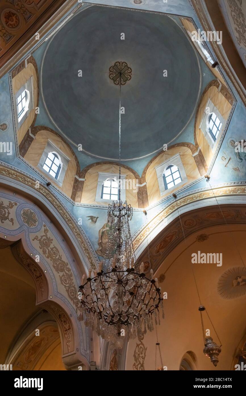 Cattedrale di San Giovanni Battista a Fira, Santorini, Grecia Foto Stock
