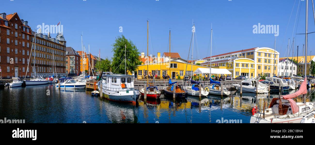Christianhavns Kanal, Christianshavn, Kopenhagen, Dänemark Foto Stock