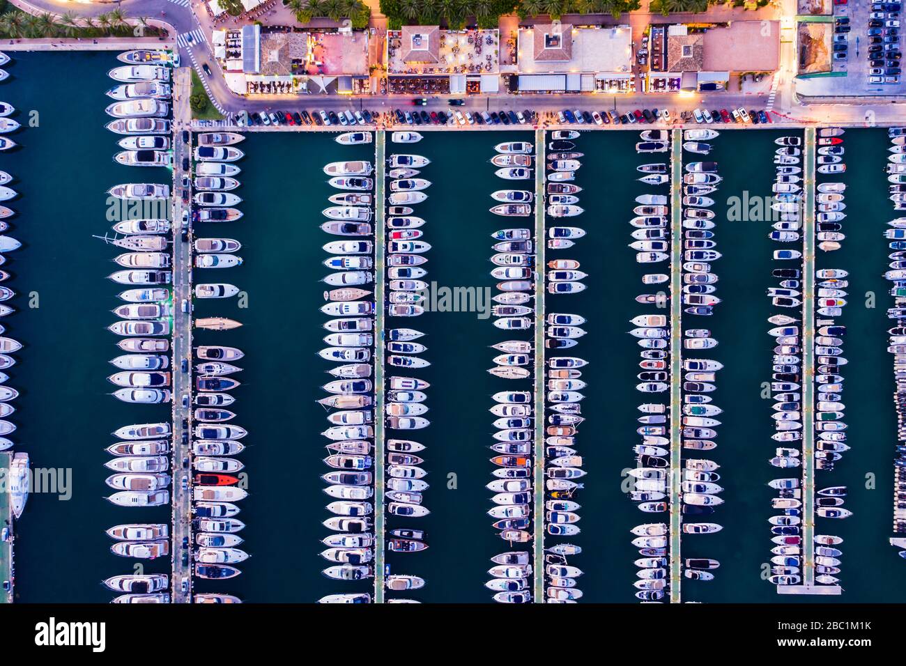 Luftaufnahme, Spanien, Balearen, Mallorca, Portals Nous, Luxusyachthafen Puerto Portals, Foto Stock