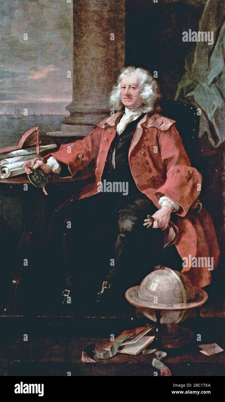 THOMAS CORAM (c 1668-1751) capitano del mare e filantropo che costruì il London Foundling Hospital Foto Stock