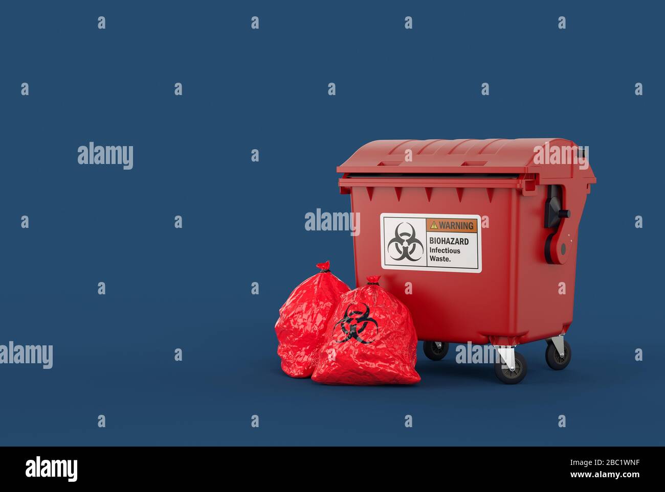 contenitore per rifiuti con sacco per rifiuti Foto Stock