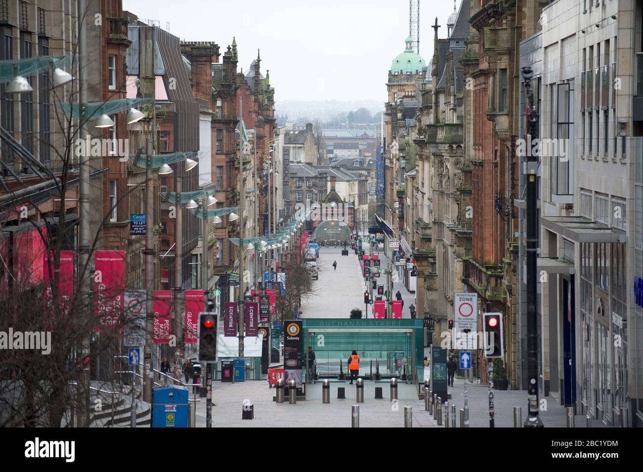 Buchanan St, Glasgow durante il coronavirus, covid 19 lockdown Foto Stock