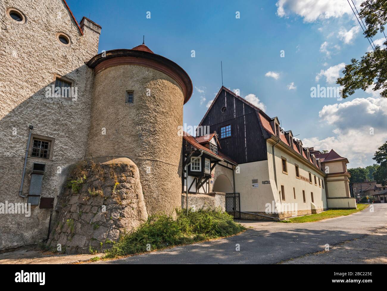 Palazzo Schaffgotsch, ora casa di cura, nel villaggio di Janowice Wielkie, Jelenia Gora Valley Culture Park (Valle dei palazzi), bassa Slesia, Polonia Foto Stock