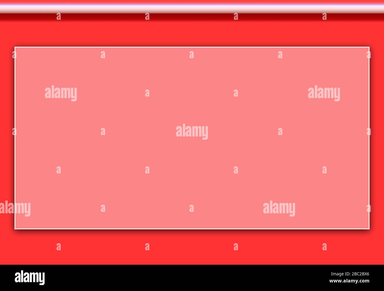 Cornice rettangolare vuota su sfondo rosso linea molto moderno e pulito. Per Photo Frame, Business, Corporate, Memory, Album, Wall Frame e Quotes. Foto Stock