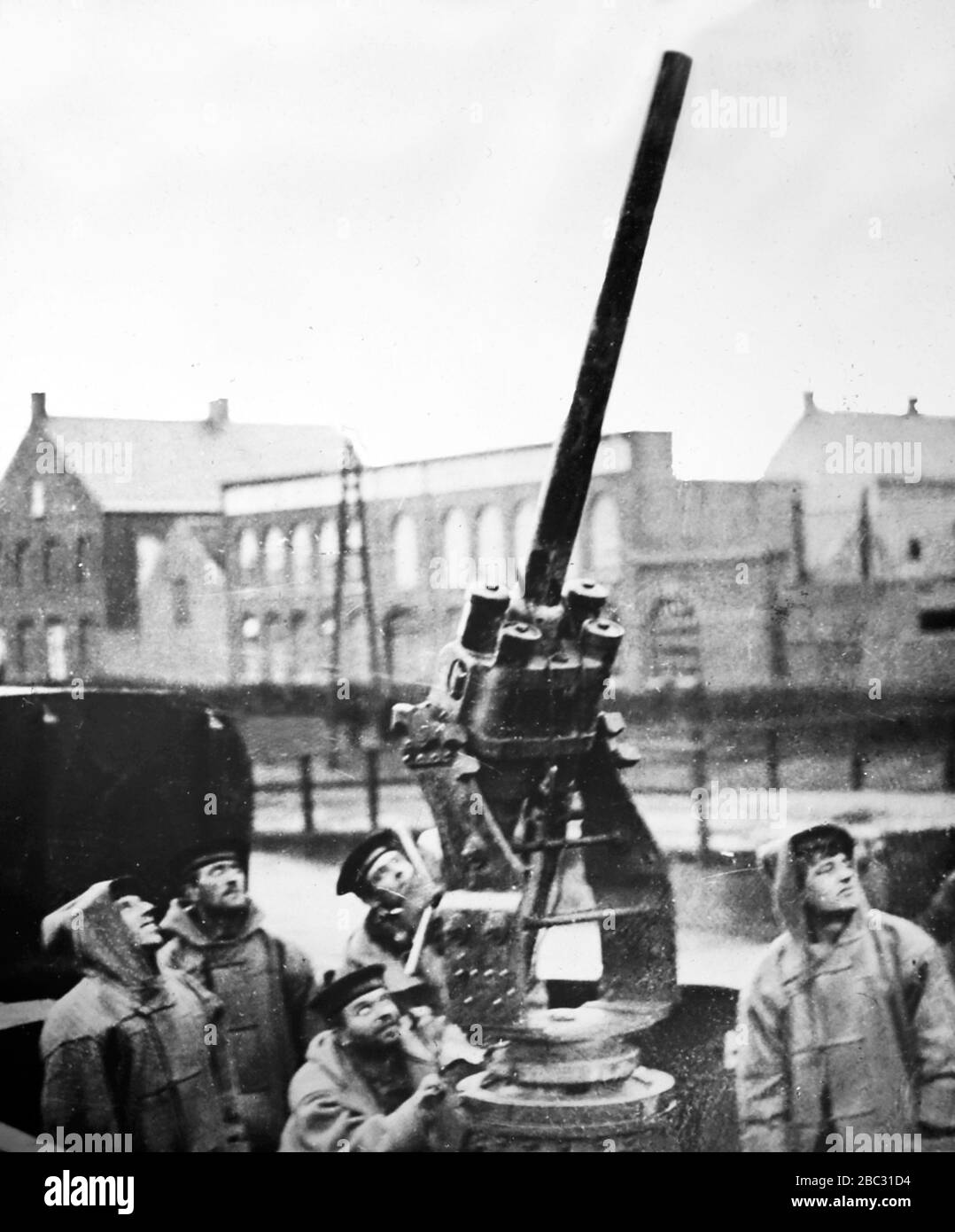 Pistola antiaereo che protegge Londra durante WW1 Foto Stock