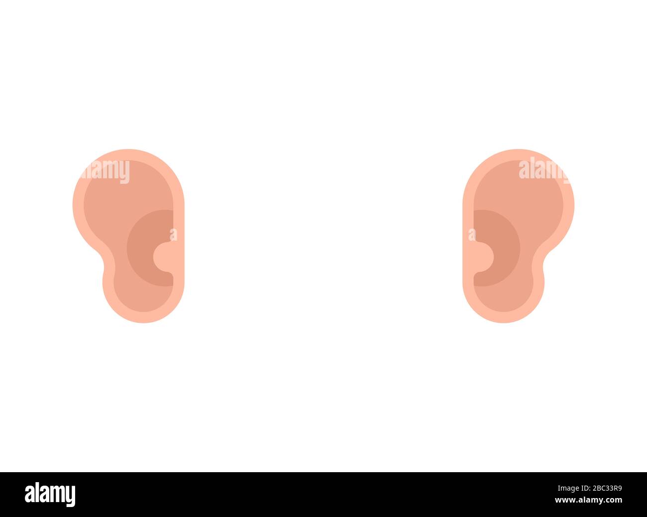 Modello isolato per le orecchie umane. Illustrazione del vettore auricolare Illustrazione Vettoriale