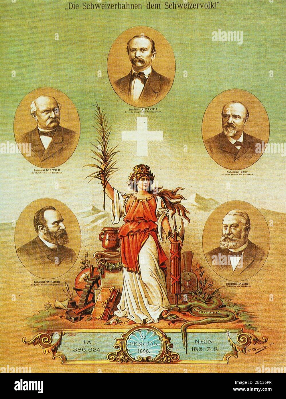 Gruendung der FFS, Plakat. Foto Stock