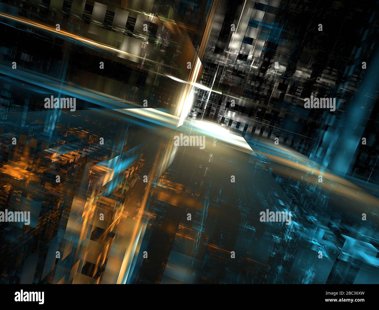 Astratta futuristica strada - immagine 3d generata digitalmente Foto Stock