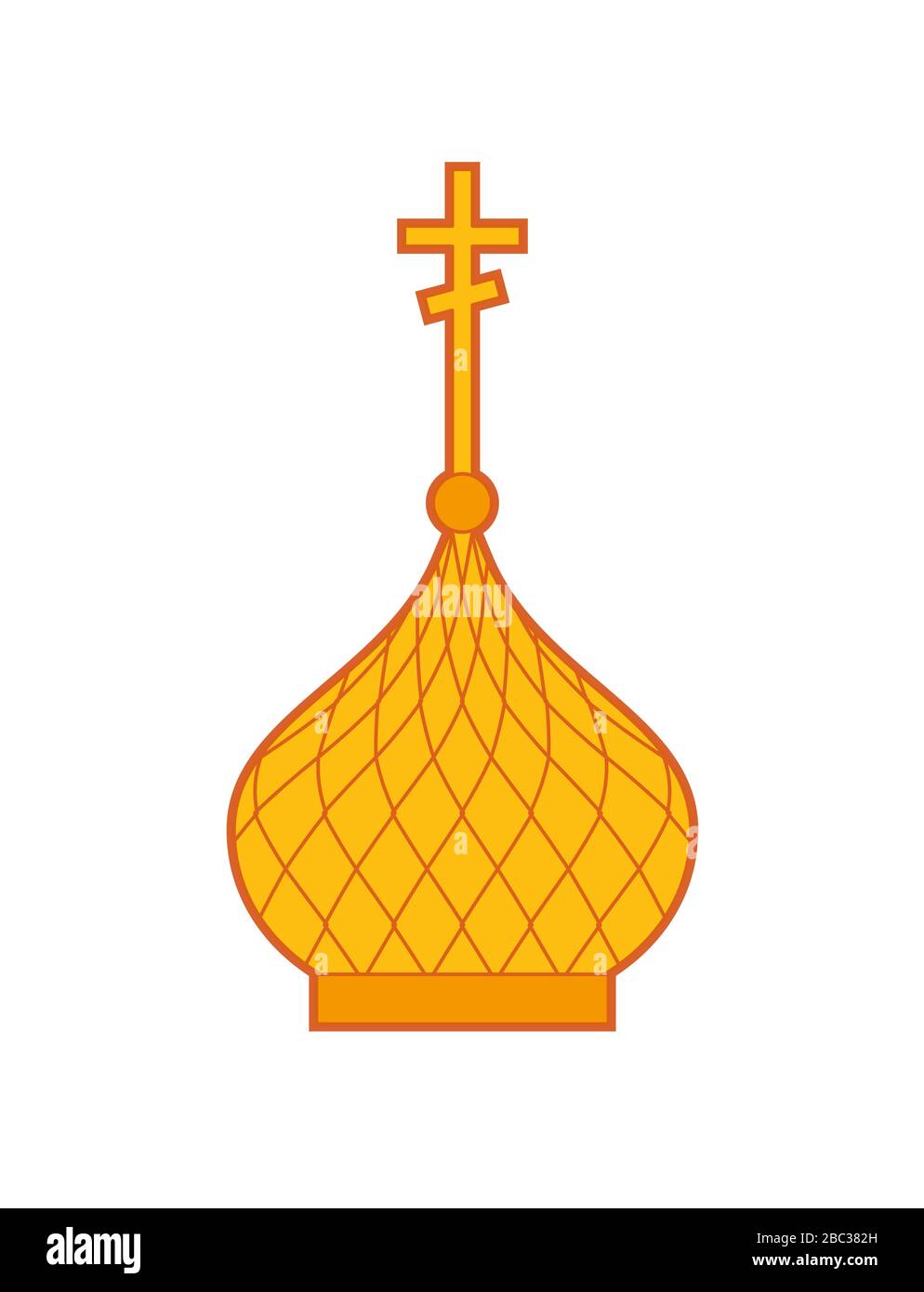 Cupola della Chiesa dorata isolata. Illustrazione del vettore religioso Illustrazione Vettoriale