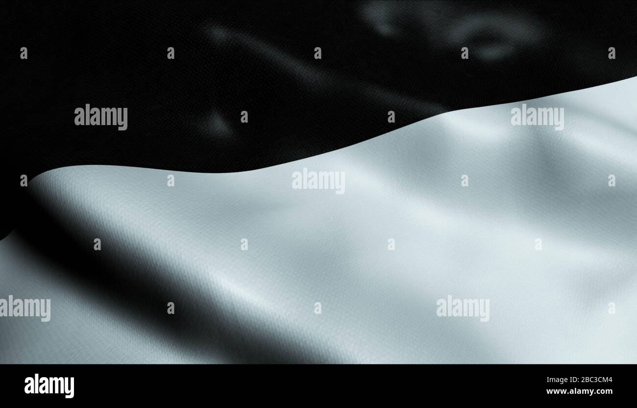 3D Illustrazione di una bandiera ondeggiante di Ferrara (Italia paese) Foto Stock