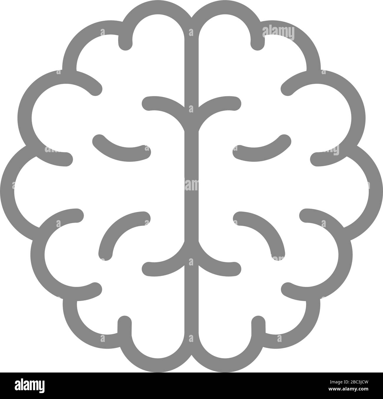Icona della linea cerebrale umana. Simbolo sano dell'organo interno Illustrazione Vettoriale