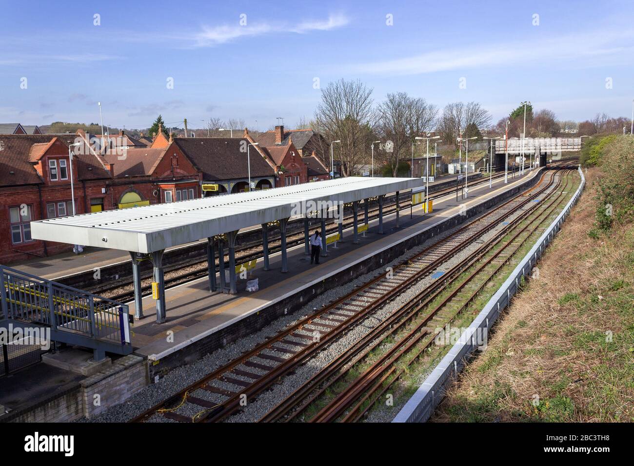 Stazione ferroviaria di Birkenhead North sulla rete Merseyrail, Birkenhead, Wirral Foto Stock