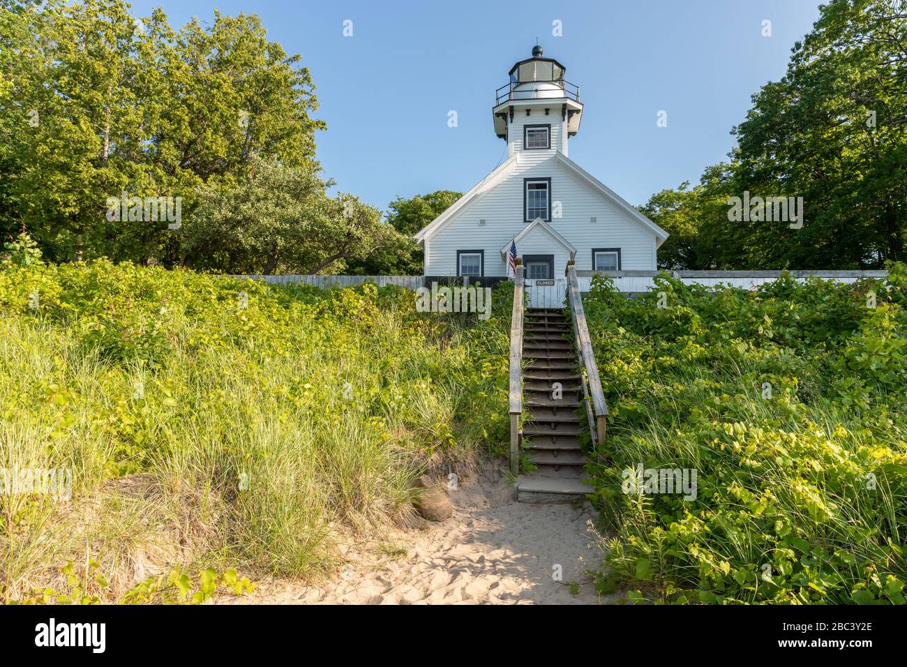 La casa leggera sulla Vecchia Penisola Missione nel Michigan Foto Stock