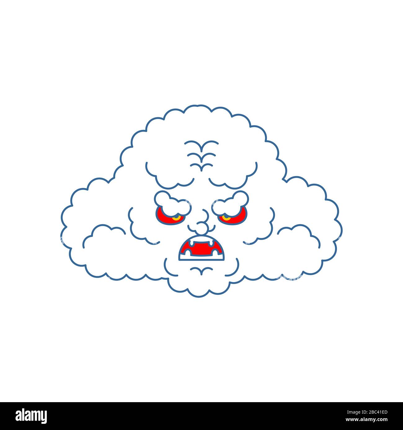 Nuvola arrabbiata. Cloud uomo emozioni malvagie. Illustrazione del vettore Illustrazione Vettoriale
