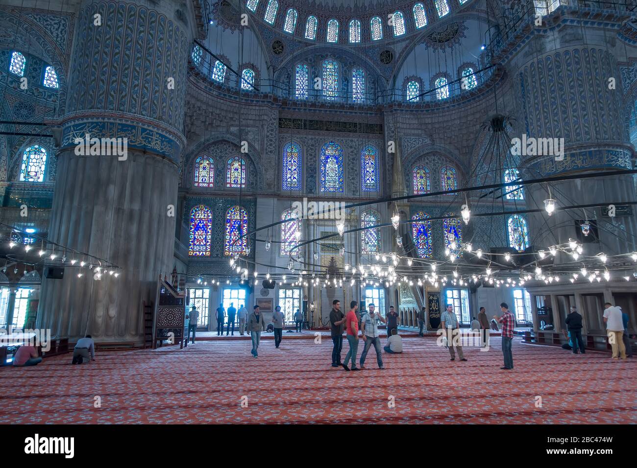 La Moschea Blu interno, Istanbul, Turchia Foto Stock