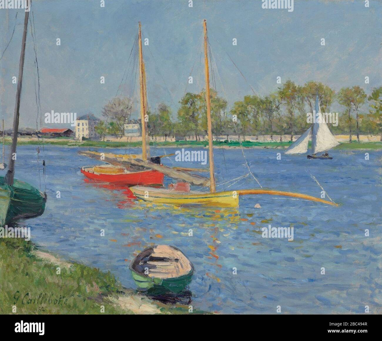 Gustave Caillebotte - la Seine à Argenteuil (1882). Foto Stock