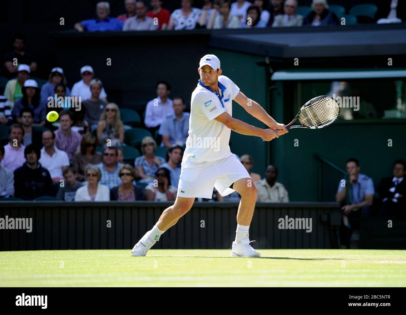 Andy Roddick degli Stati Uniti nella sua partita contro David Ferrer della Spagna Foto Stock