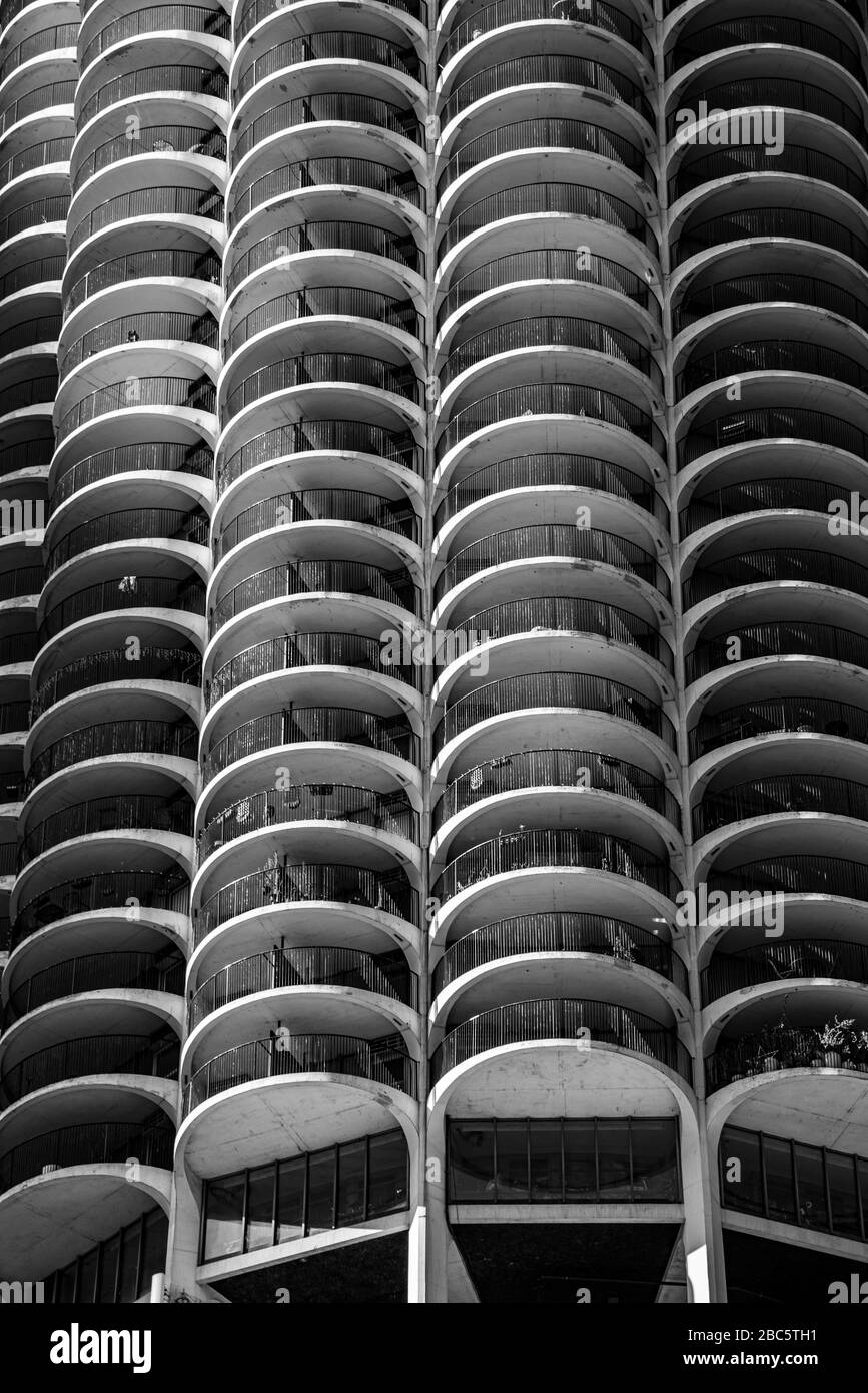 Chicago è conosciuta per i suoi grattacieli, tra cui Marina City è una delle icone Foto Stock