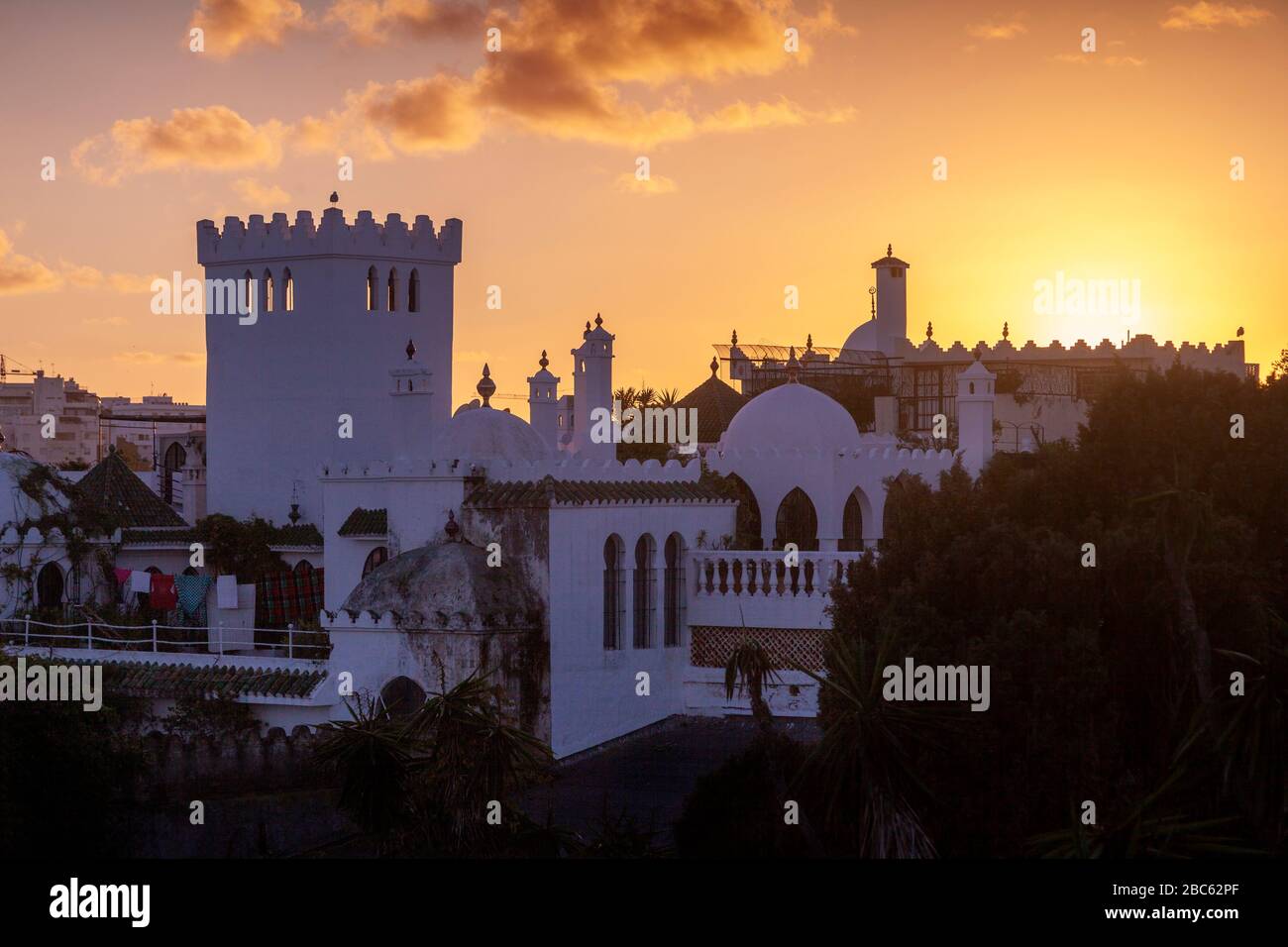 Tangeri, Marocco: La Kasbah al tramonto Foto Stock